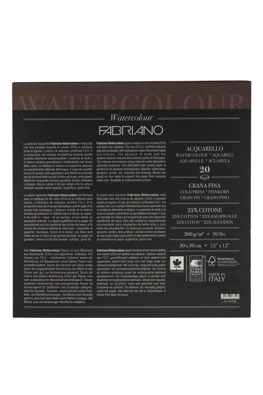 Fabriano Studio Watercolor Block, Cold Press