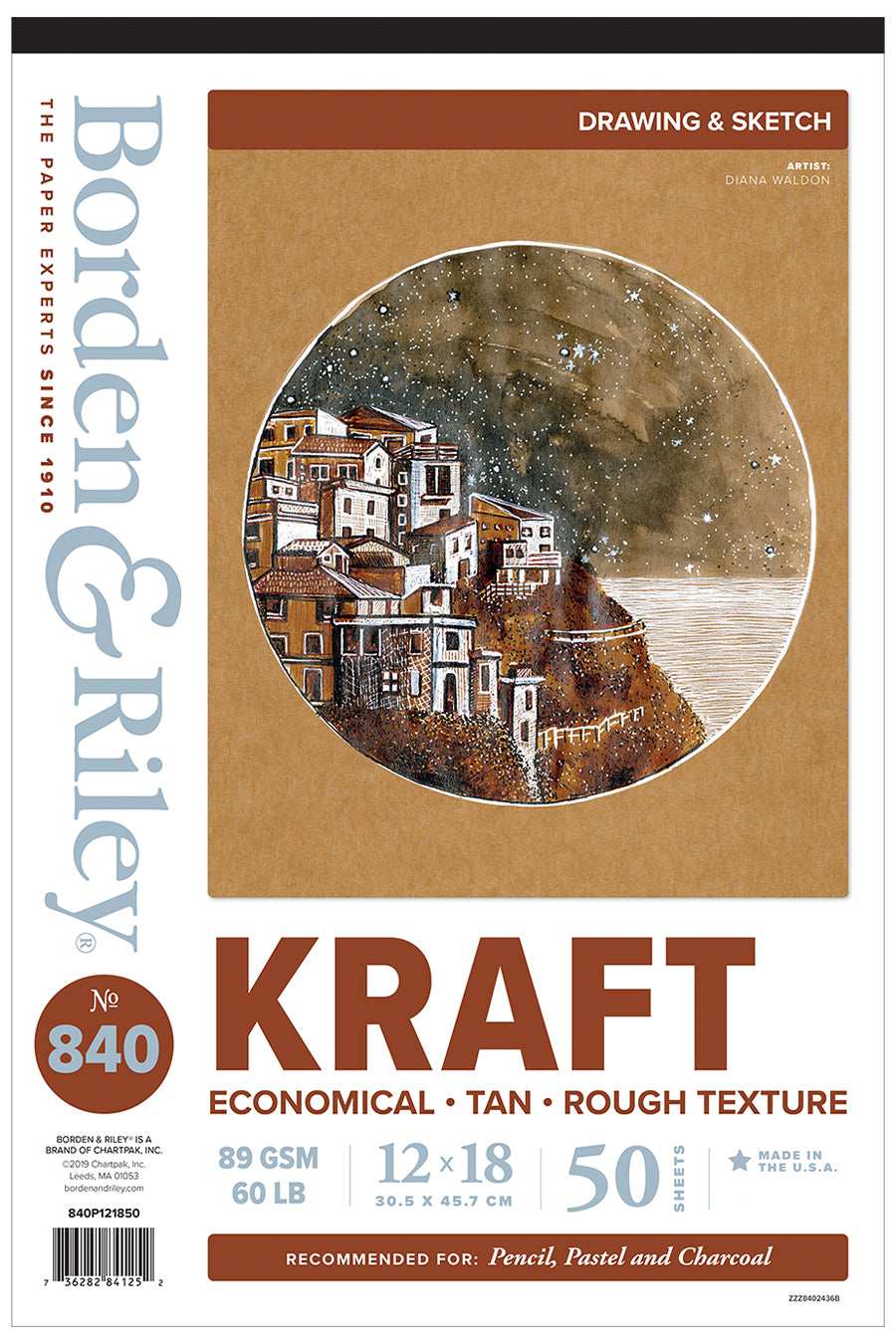 840 Kraft 12 x18 Pad