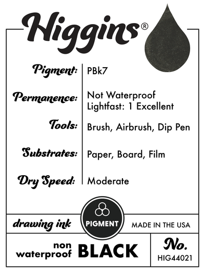 Higgins Black Non-Waterproof Ink, 1 oz