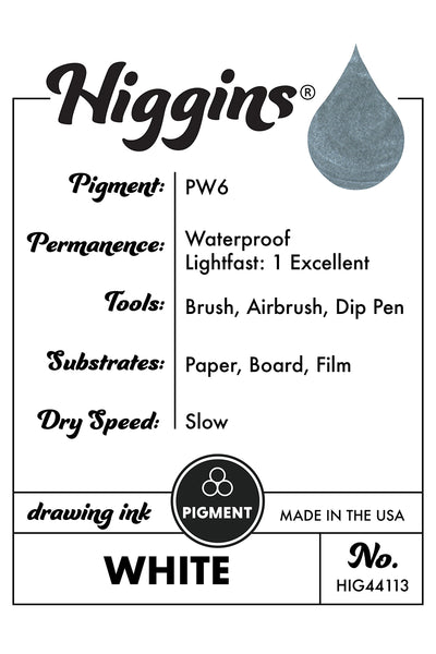 Higgins White Ink, 1oz