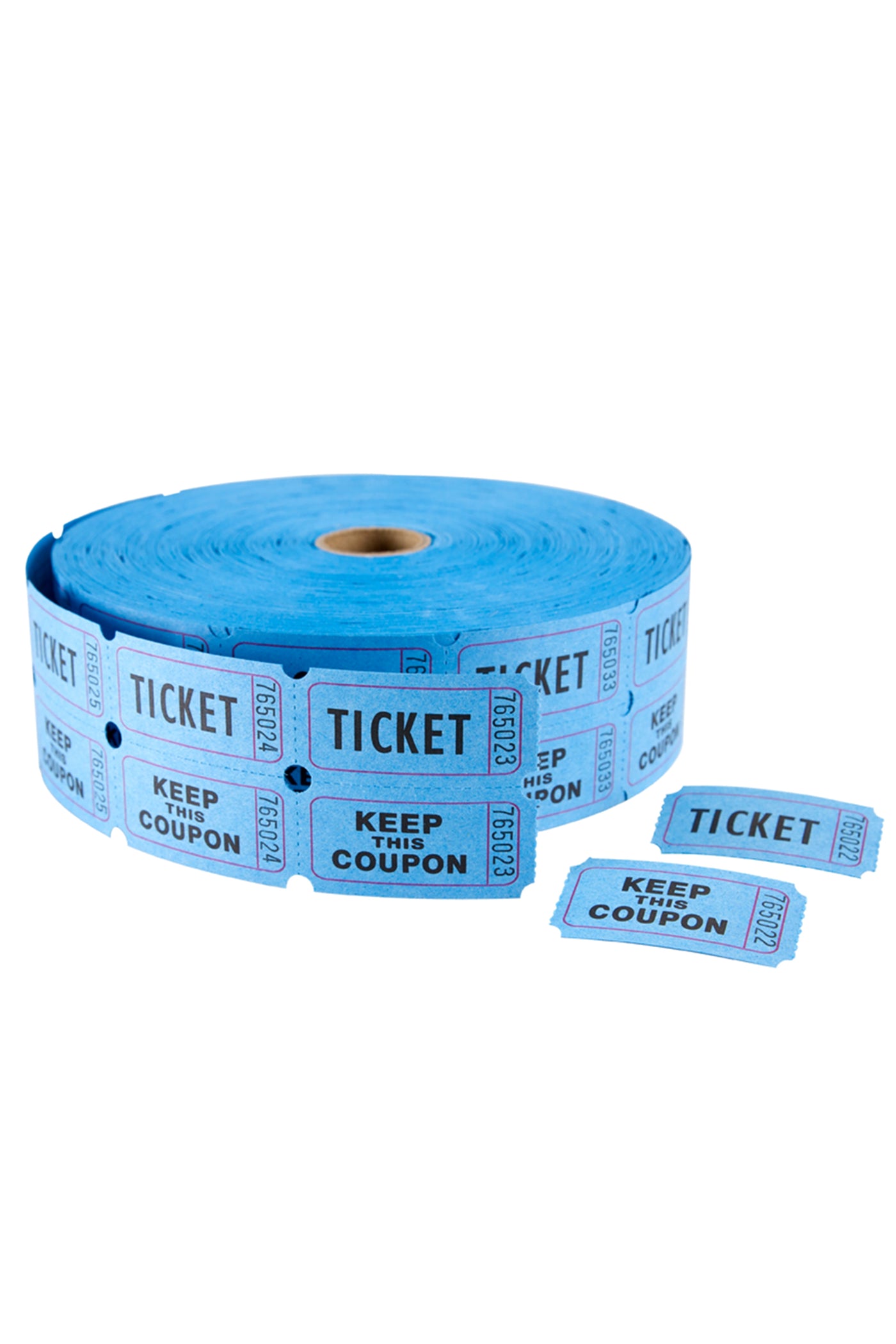 Double Ticket Roll, "Ticket/Keep This Coupon", Blue, 2000 Tickets/Roll