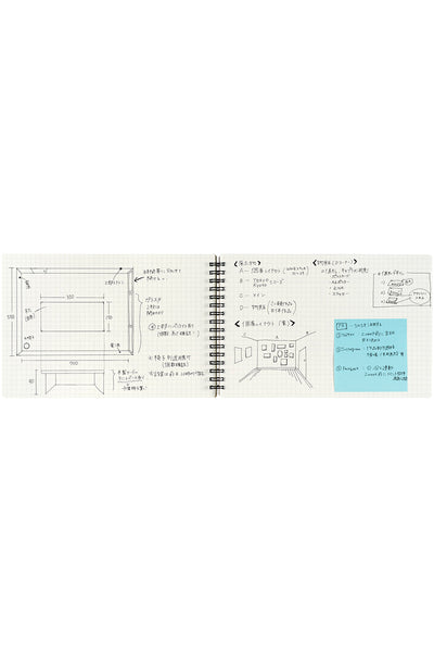 Mnemosyne Twin Ring Notepad - Grid Ruled, 70 Sheets