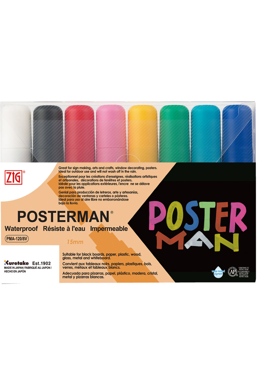 ZIG Posterman Markers 8/PKG