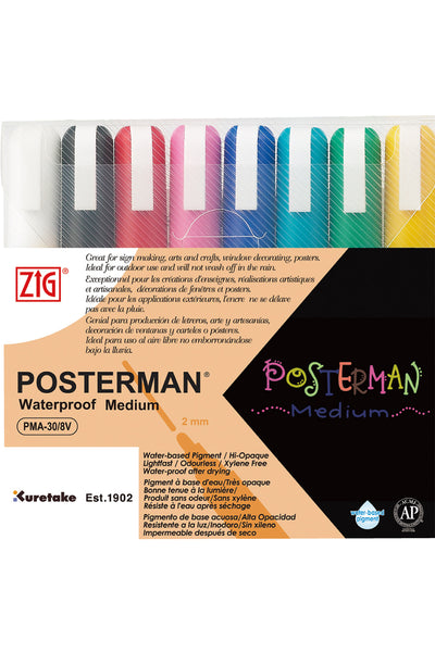 ZIG Posterman Markers 8/PKG
