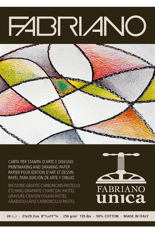 Fabriano Unica Paper Pad, 250 gsm, 20 Sheets, 8.25 in x 11.75 in