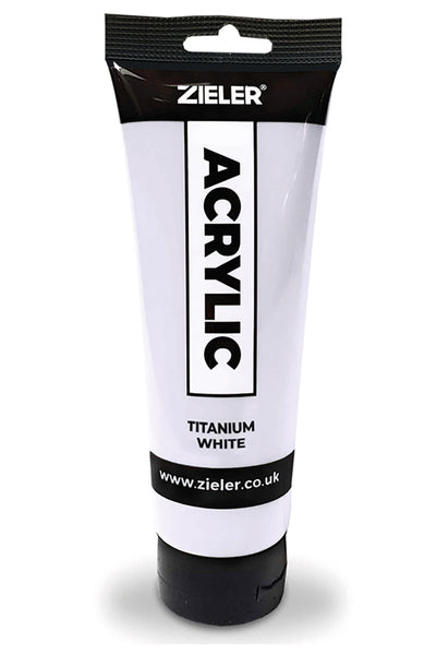 250ml White Acrylic Paint - Titanium White - by Zieler | 09290057