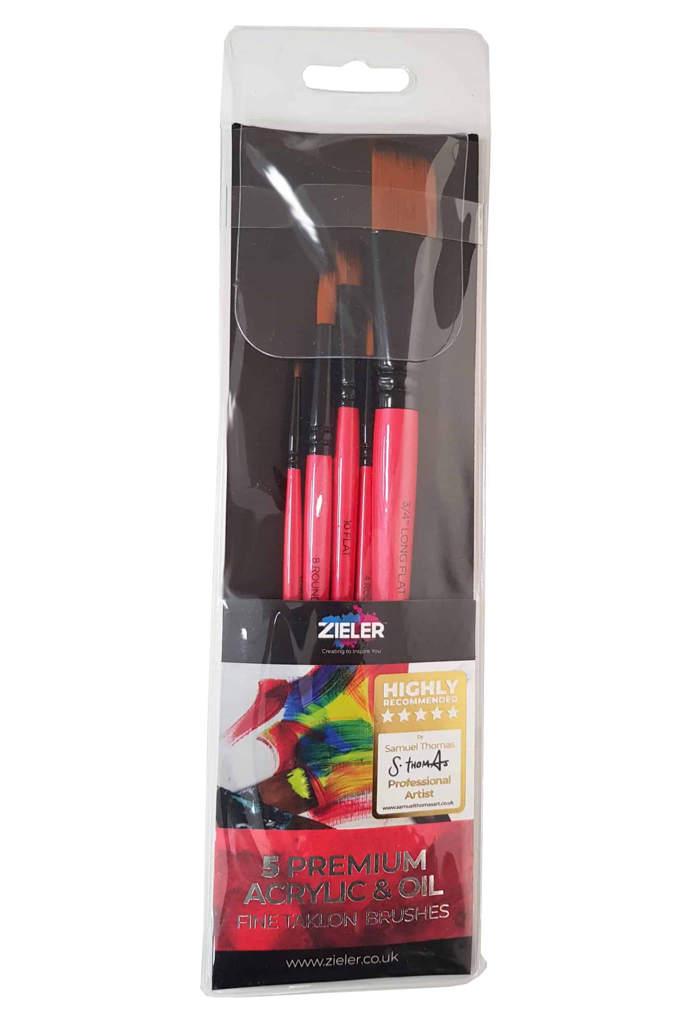 Premium Acrylic & Oil Brush wallet (Set of 5) - by Zieler | 09299268