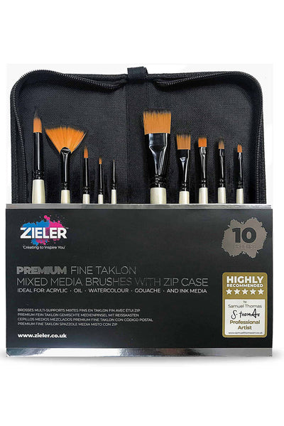 Premium Brush Zip Case Set of 10 - by Zieler | 09299269