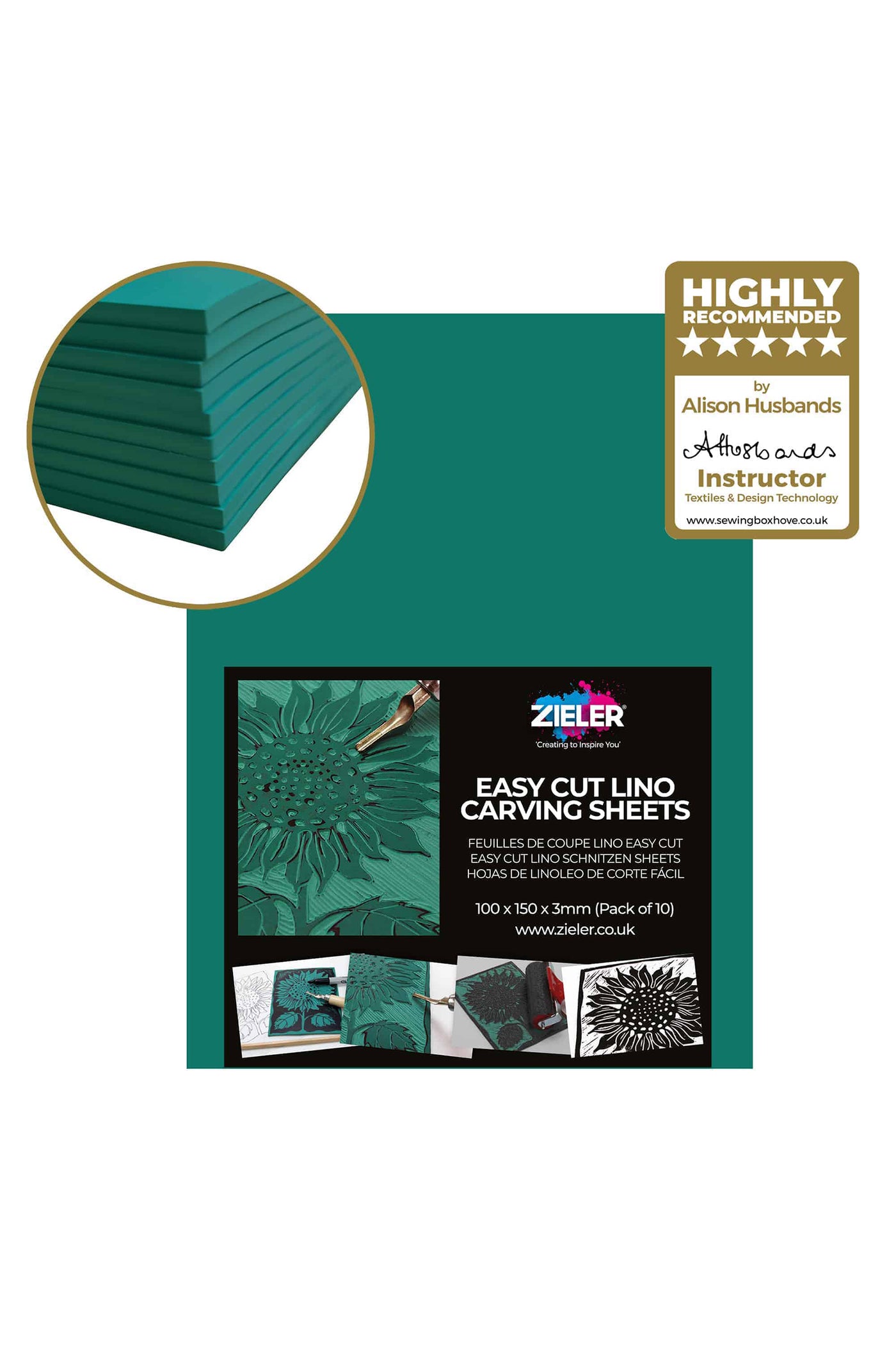 10 x 15cm Soft Cut Lino Printing Bloc Sheets (150mm x 100mm x 3mm) - Pack of 10 | 09299287