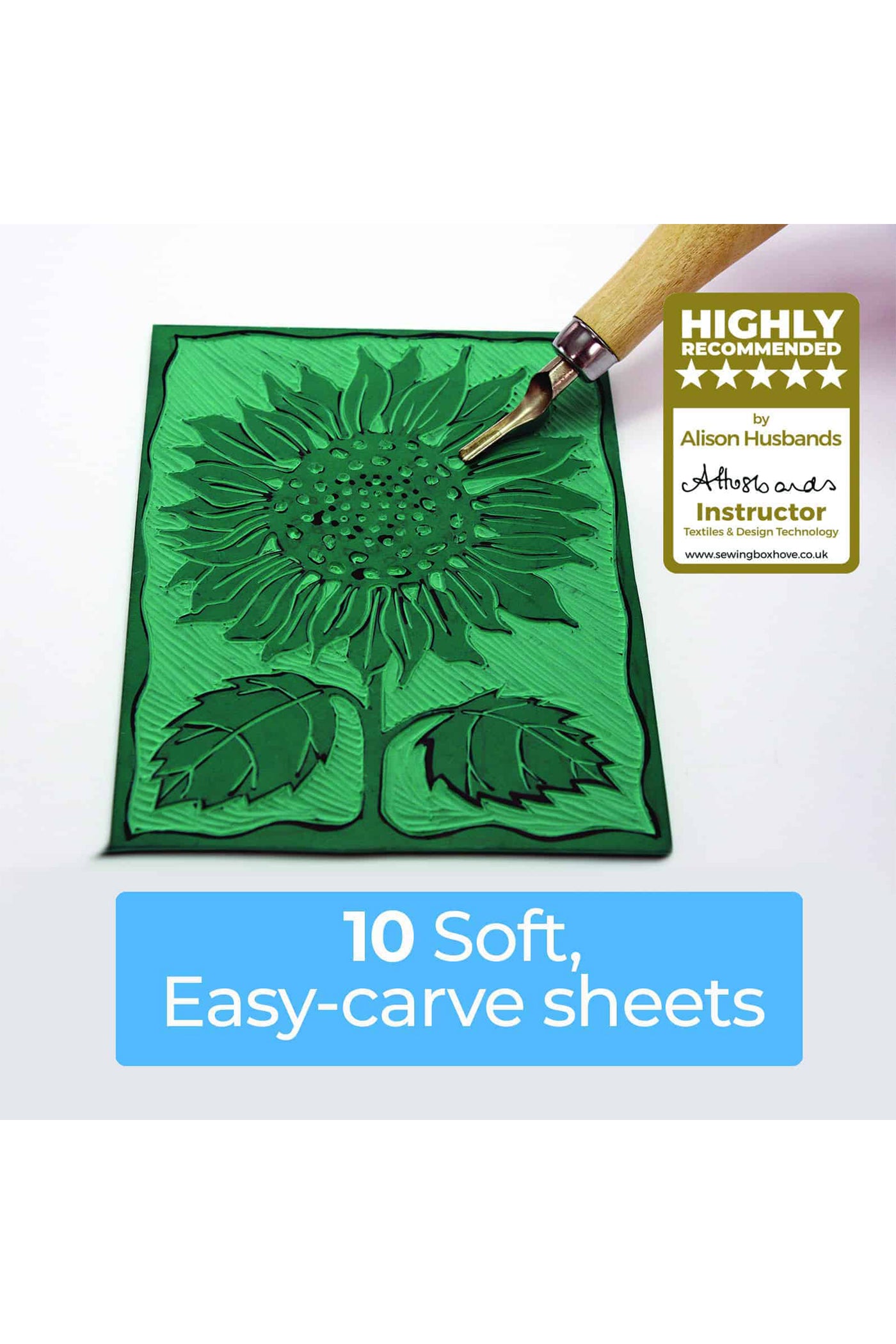 10 x 15cm Soft Cut Lino Printing Bloc Sheets (150mm x 100mm x 3mm) - Pack of 10 | 09299287