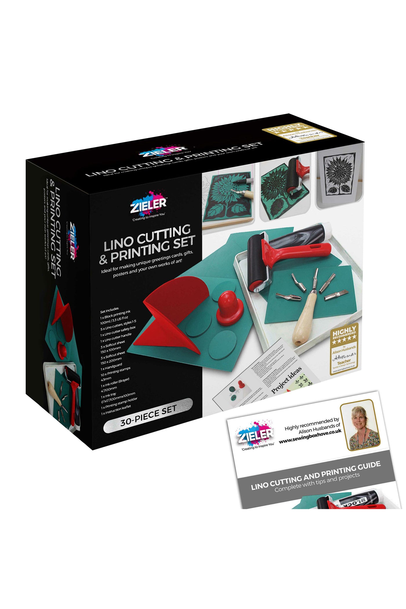 Complete Lino Cutting & Printing Kit (30 pcs set) | Ideal for Beginners | by Zieler® | 09299292