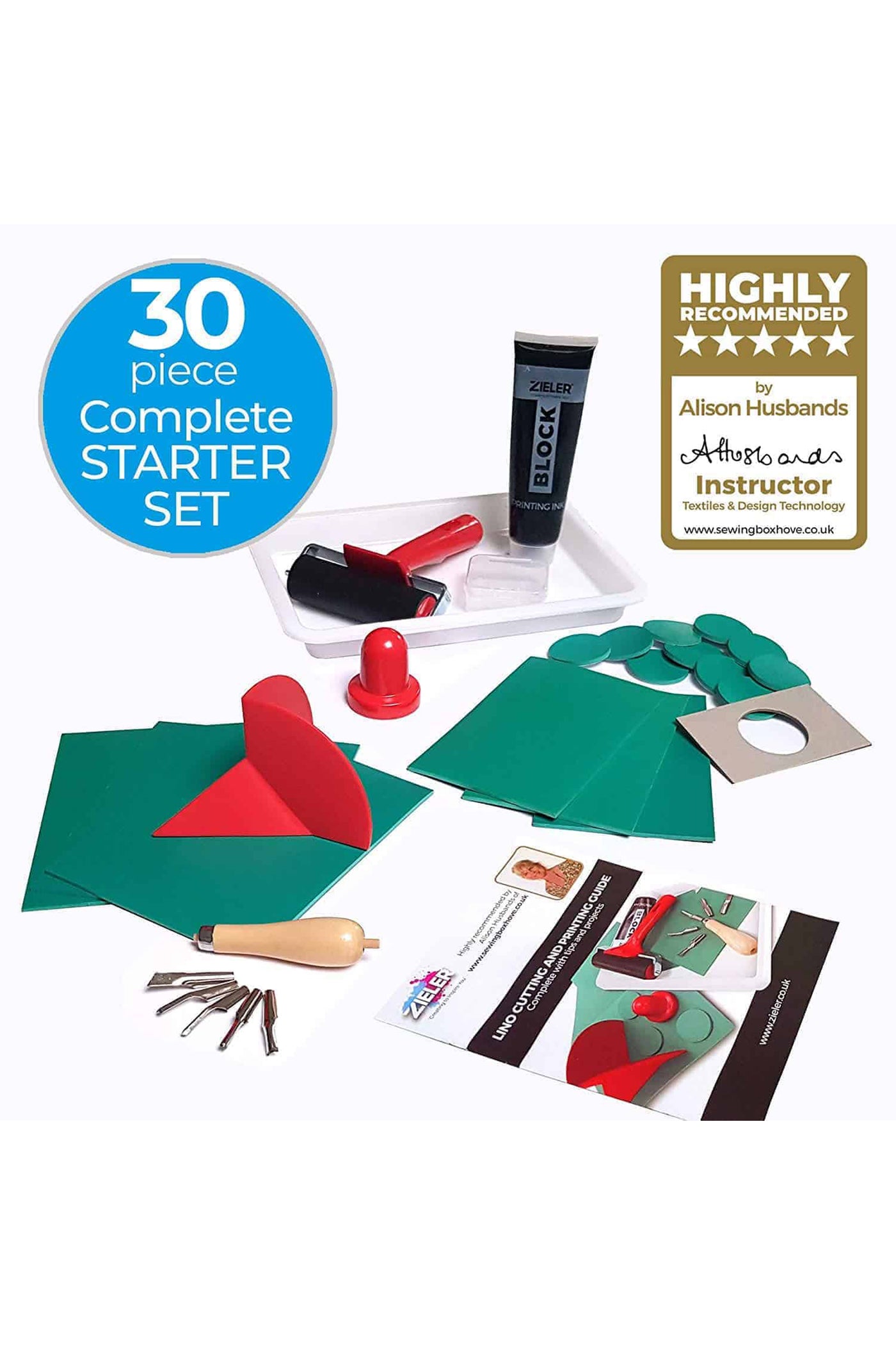 Complete Lino Cutting & Printing Kit (30 pcs set) | Ideal for Beginners | by Zieler® | 09299292