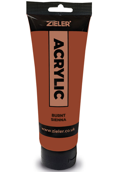 Premium Acrylic Paint | High Pigment (120ml Tube) by Zieler - Burnt Sienna