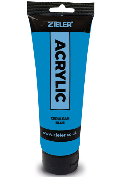 Premium Acrylic Paint | High Pigment (120ml Tube) by Zieler - Cerulean Blue