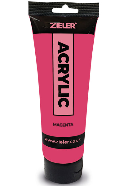 Premium Acrylic Paint | High Pigment (120ml Tube) by Zieler - Magenta