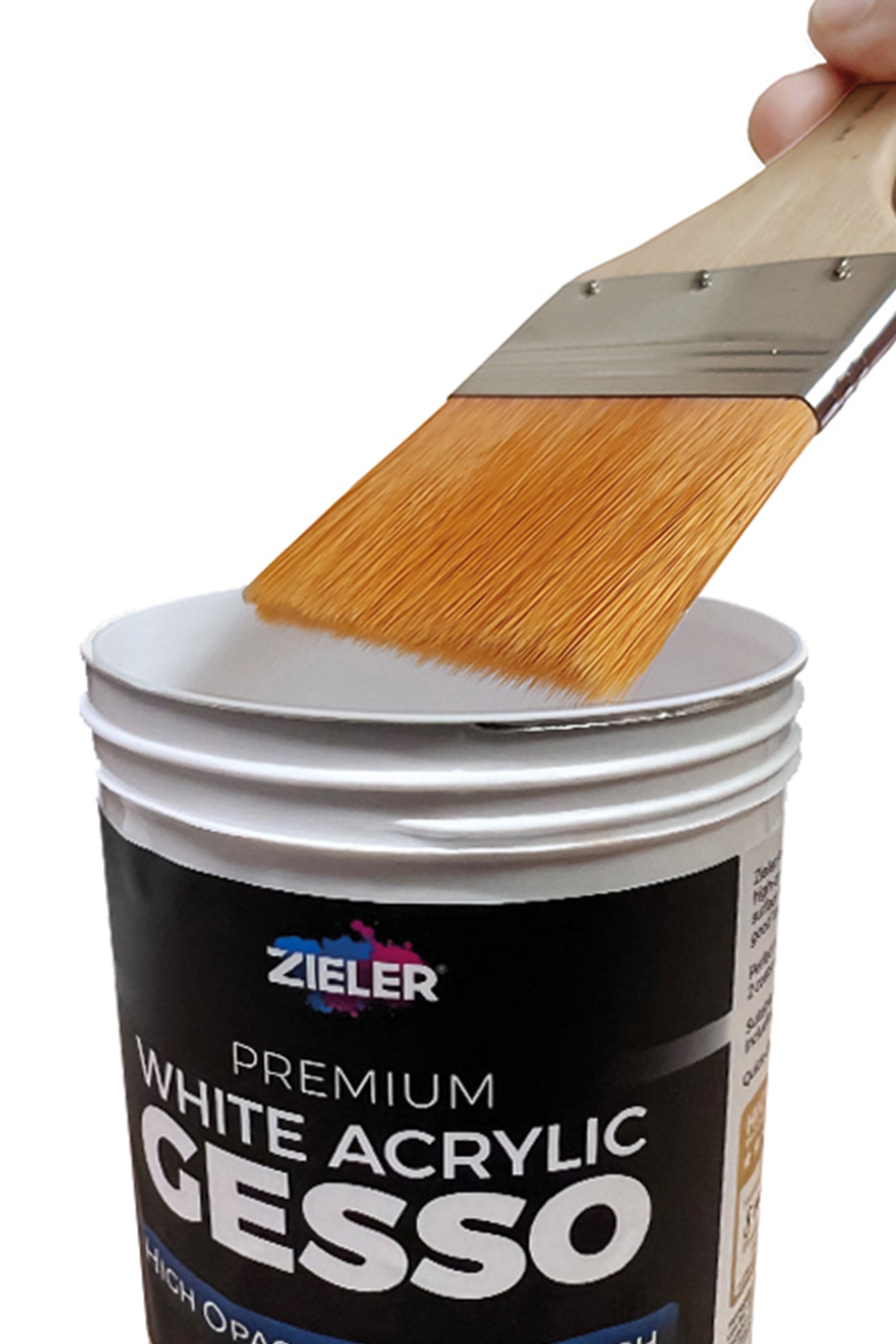 Premium White Acrylic Gesso | High Opacity | Matt Finish (500ml) - by Zieler | 09299418