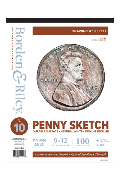 10 Penny Sketch, 9x12 Sketch Pad