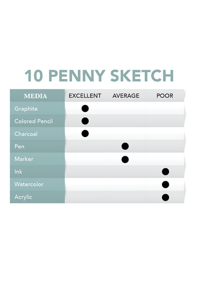 10 Penny Sketch, 11x14 Sketch Pad