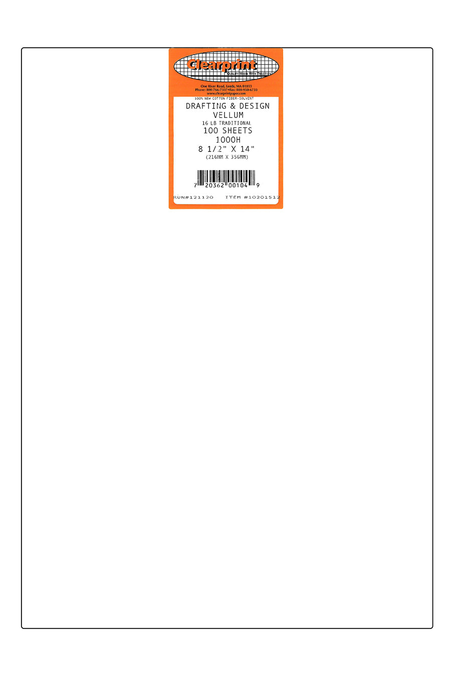 1000H 8.5x14 100 Sheet Pack – Chartpak Factory Store