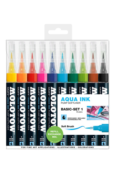 Aqua Ink Pump Softliner 10pc Set