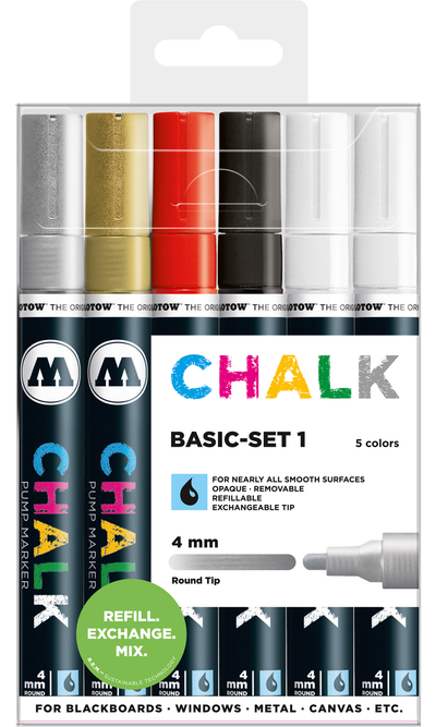 Chalk Marker 4mm 6pc Basic Set
