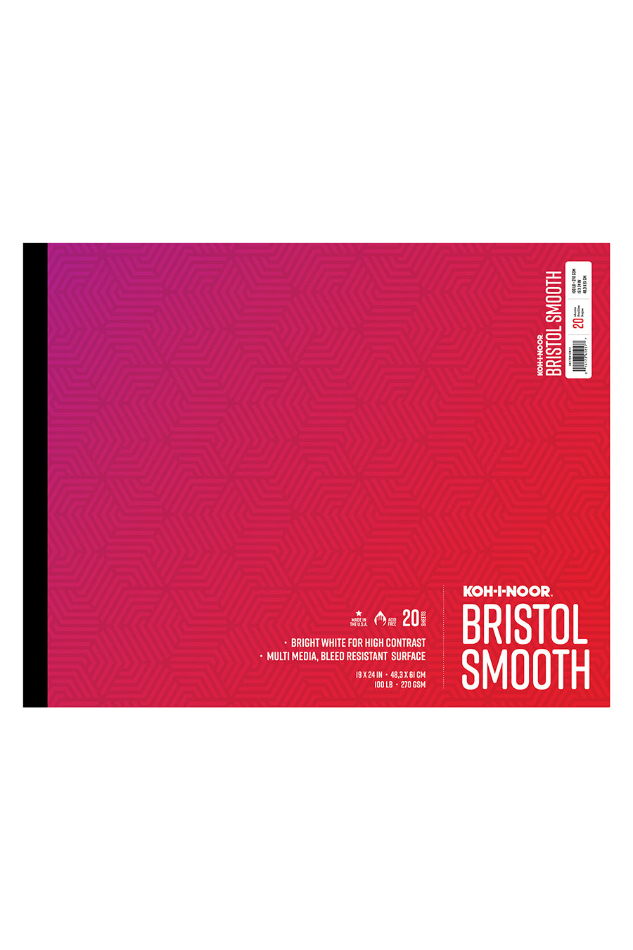 Koh-I-Noor Bristol Pad, 20 Sheets, Smooth, 19in x 24in
