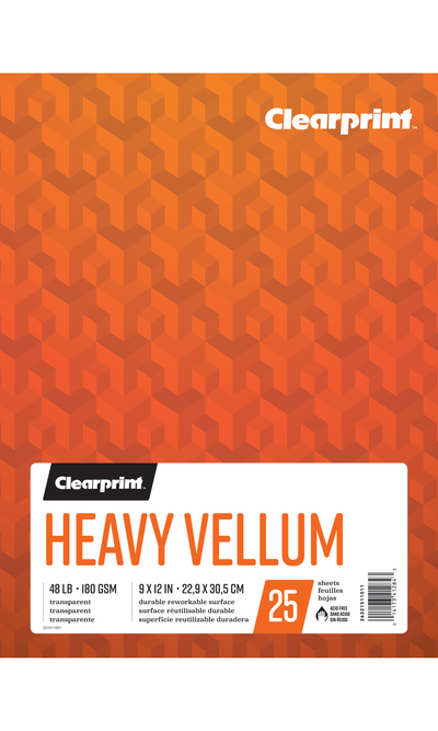 Trace Heavy Vellum 9 x 12 180GSM 25 Sheets