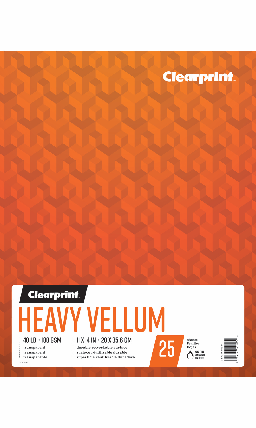 Trace Heavy Vellum 11X14 180GSM 25 Sheets