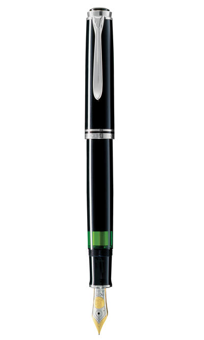 M805 Extra-Fine Black/Silver Fountain Pen