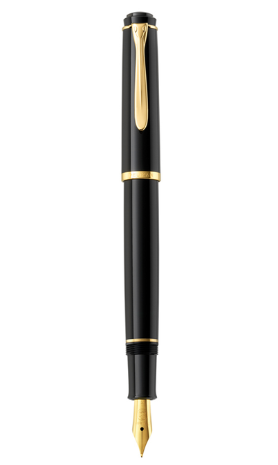 P200 Medium Black W/Gold Nib Fountain Pen In Gift Box (Cartridge)