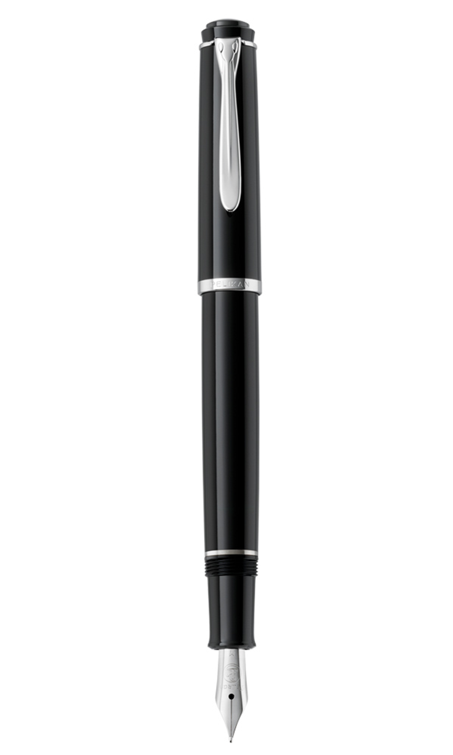 P205 Extra-Fine Black W/Silver Nib Fountain Pen (Cartridge)