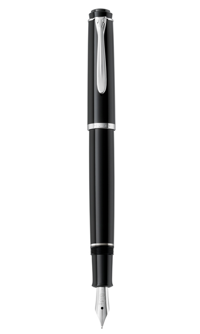 P205 Broad Black W/Silver Nib Fountain Pen (Cartridge)