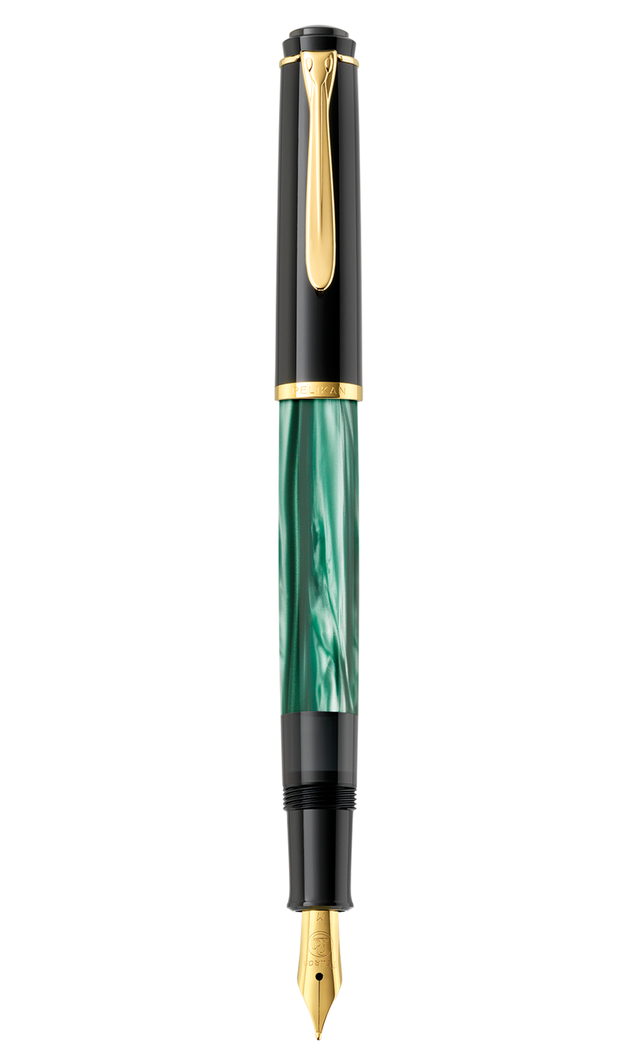 M200 Broad Green Marble Fountain Pen