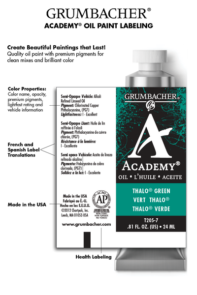 Grumbacher® Academy® Oil 10 Color Set, 24ml.