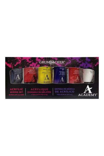 Grumbacher® Academy® Acrylic 6 Color Mixing Set, 90 ml.