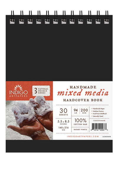 Indigo Art Papers Hard Bound Mix Media Book, 100% Cotton