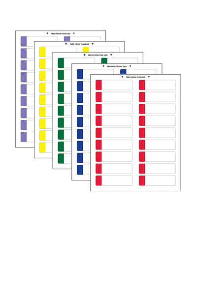 Laser/Ink Jet Assorted Color Extra-Large File Folder Labels, 15/16" x 3-7/16", 30/Sheet, 450 Labels/Pk