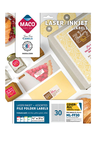  MACO Full Sheet Clear Matte Printable Labels - Laser