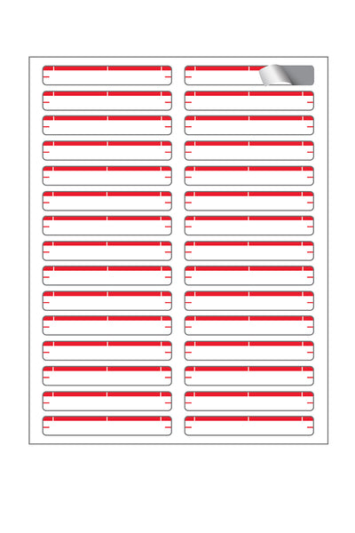 Laser/Ink Jet Red File Folder Labels, 2/3" x 3-7/16", 30/Sheet, 1500 Labels/Bx
