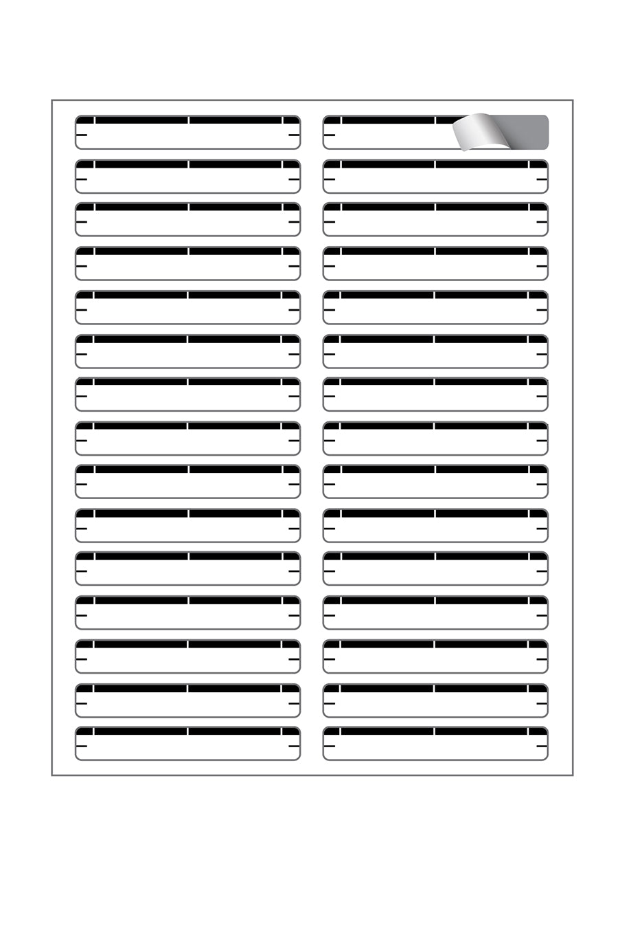 Laser/Ink Jet Black File Folder Labels, 2/3" x 3-7/16", 30/Sheet, 1500 Labels/Bx
