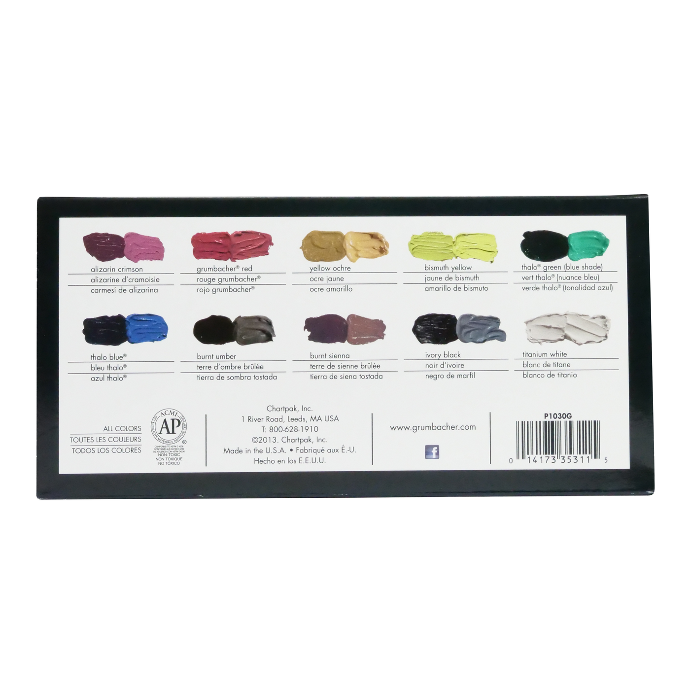 Grumbacher® Pre-Tested® Oil, 10 Color Set, 24 ml.