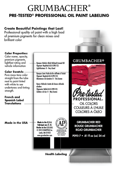 Grumbacher® Pre-Tested® Oil, 10 Color Set, 24 ml.