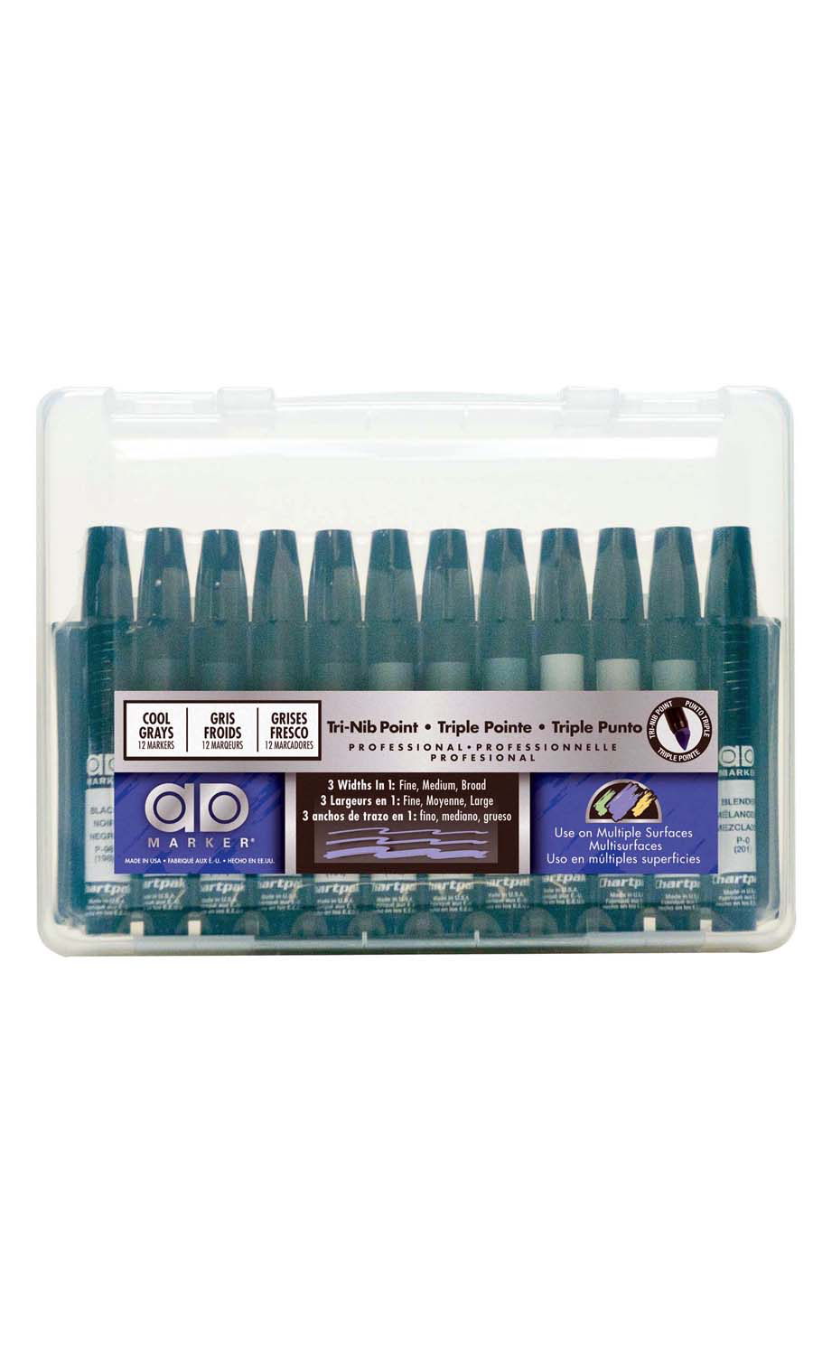 Chartpak® AD® Marker Cool Gray Set, 12 Markers – Chartpak Factory
