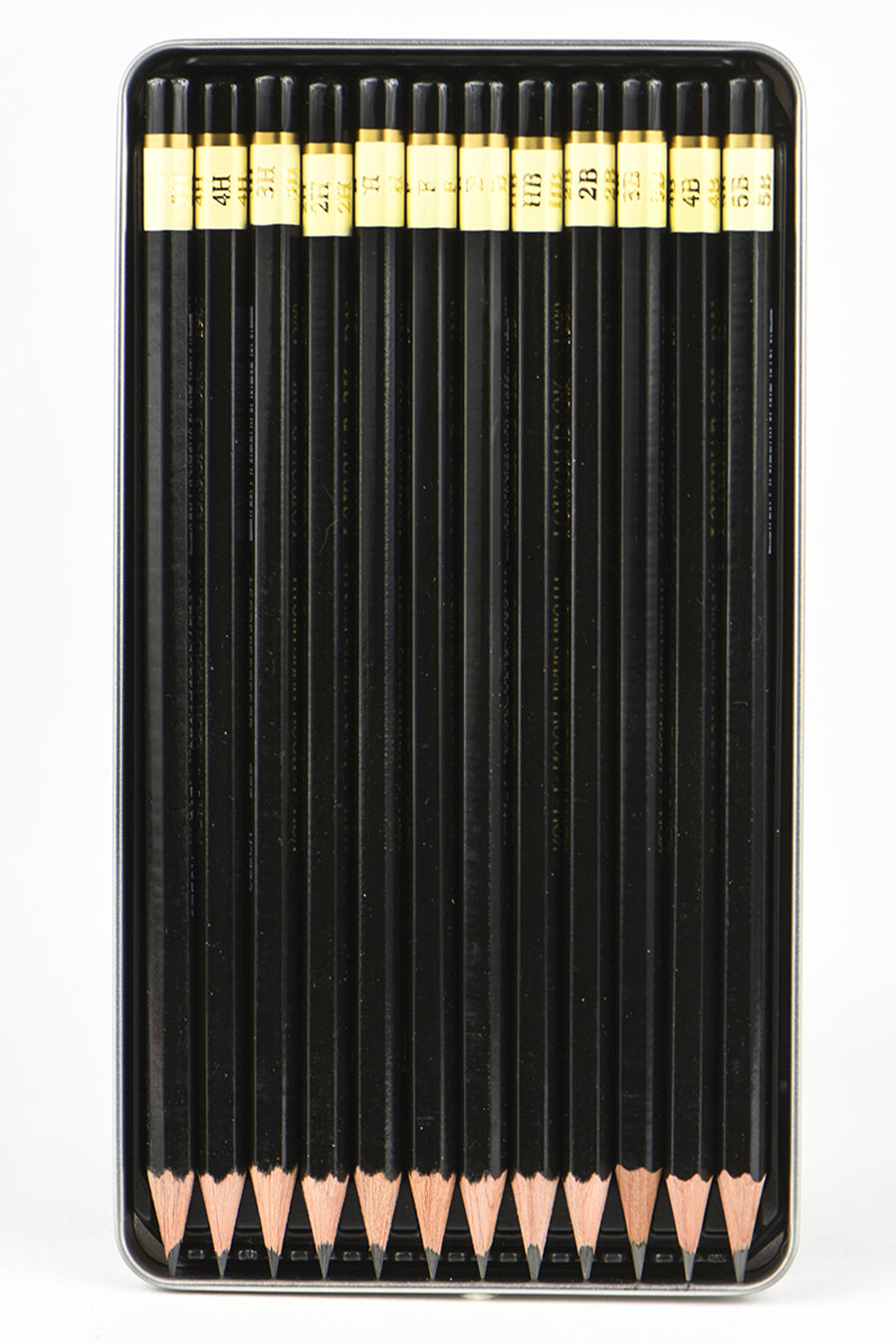  KOH-I-NOOR Toison d'Or Graphite Pencil Technical Set, HB-10H  Degrees, 12 Pencils Per Tin, 1 Set (FA1502/1.12),Black,15 x 3 x 1 cm