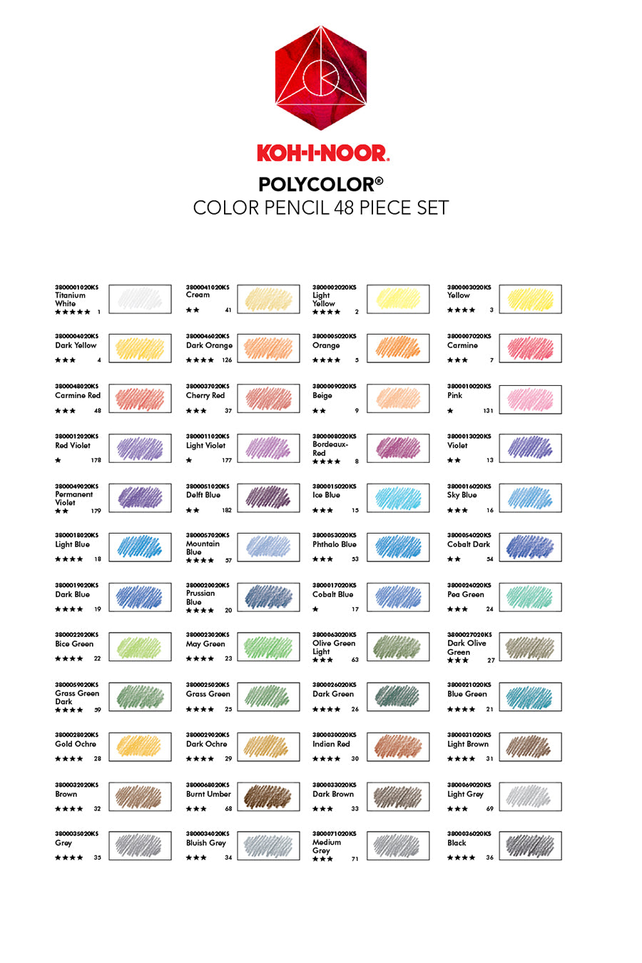 Pak Color Koh-I-Noor® Polycolor® Pencil Sets – Chartpak Factory Store