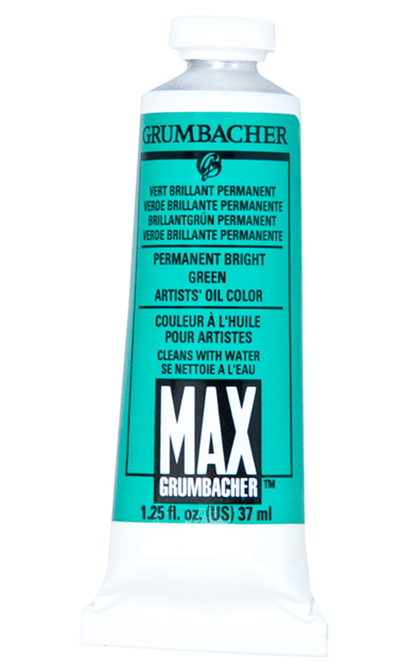 MAXU+00AE Water Mixable Oil Permanent Bright Green 37 ml.