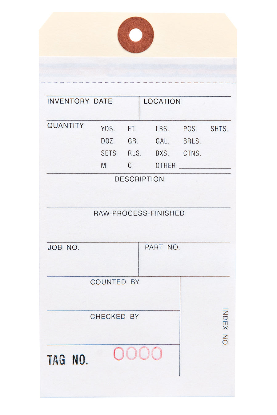 Two-Part Inventory Tags, Numbered #0 - #499, 500/Bx – Chartpak Factory ...