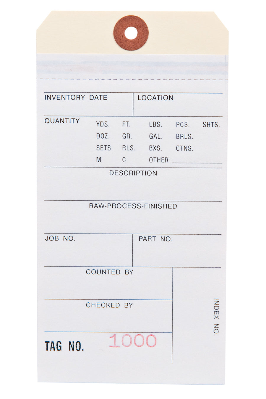 Two-Part Inventory Tags, Numbered #1000 - #1499, 500/Bx