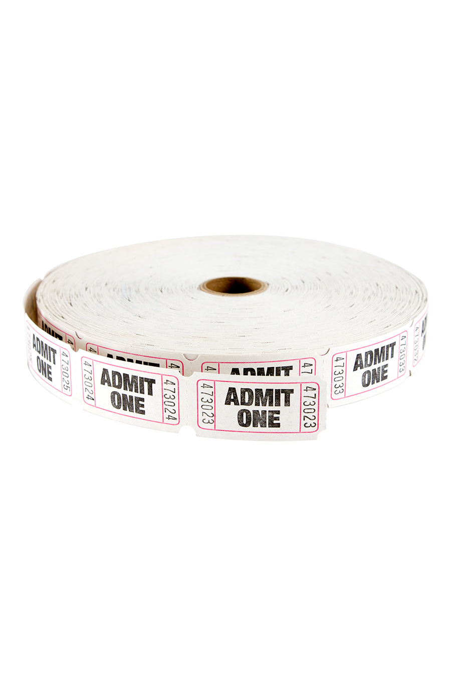 Single Ticket Roll, "Admit One", White, 2000 Tickets/Roll