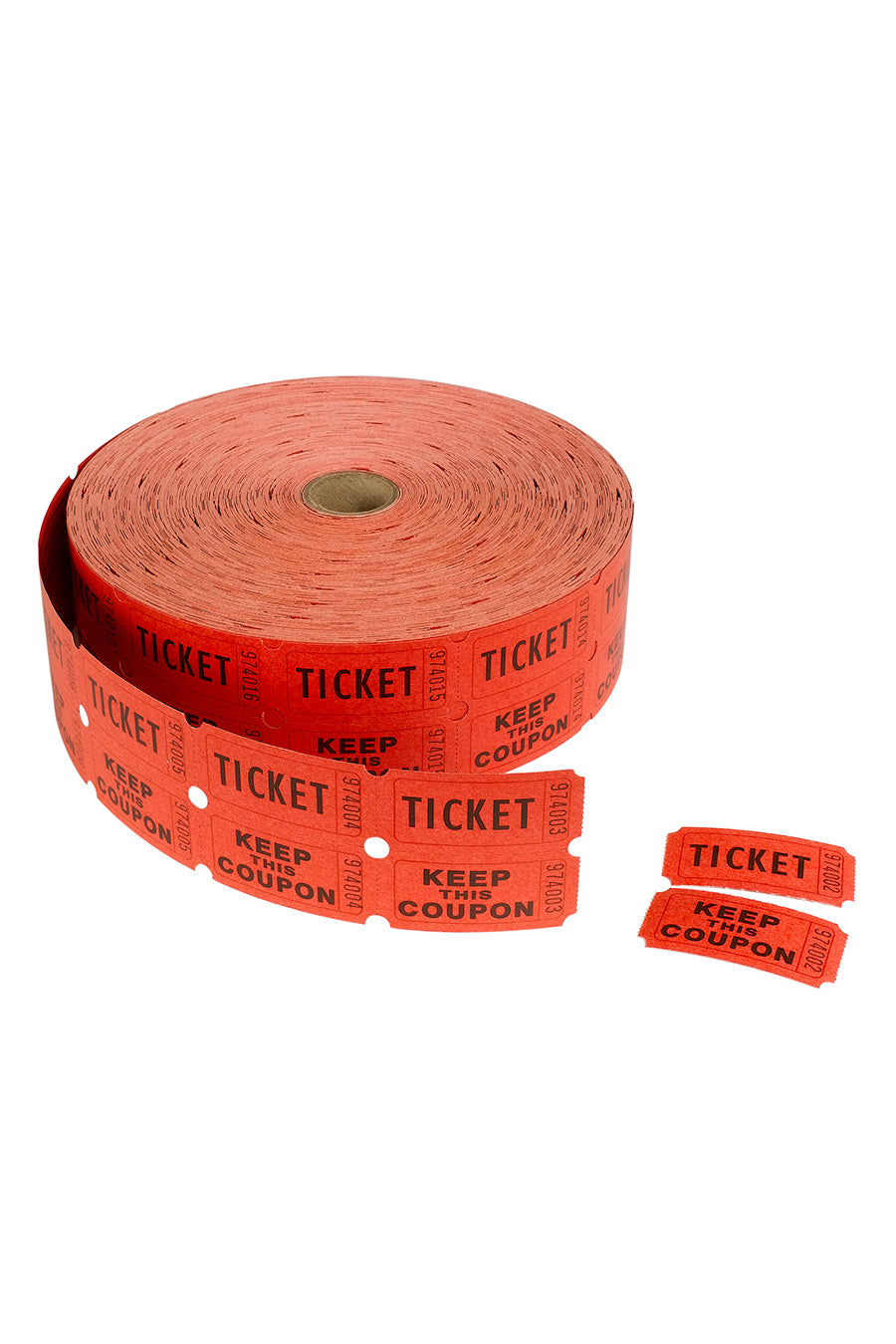 Double Ticket Roll, "Ticket/Keep This Coupon", Red, 2000 Tickets/Roll